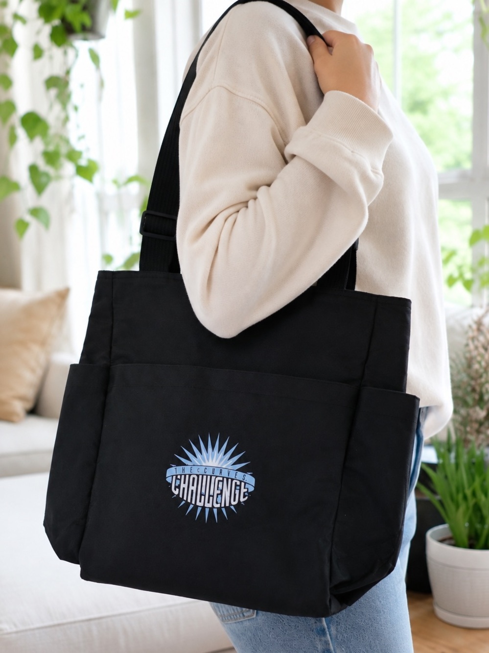 The Curves Challenge Utility Tote Bag Adjustable Strap Organizer